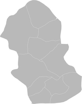 Gombe, Nigeria &ndash; administrative vector map with local government area boundaries (Web Mercator projection, PPT-compatible & fully editable)