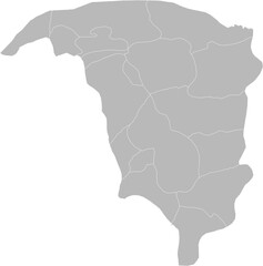 Yobe, Nigeria – administrative vector map with local government area boundaries (Web Mercator projection, PPT-compatible & fully editable)