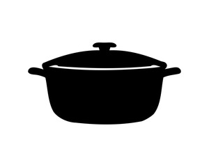 Cooking pot silhouette, Cooking pot icon flat vector illustration