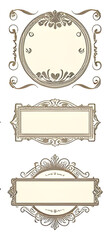 Vintage frames, Ornate frame set, Antique borders, Decorative vintage frames, Retro frame set, Classic frames, Baroque frames, Rococo frame set, Victorian frame, Old-fashioned frames, Curved frame set