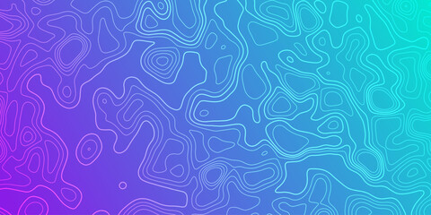 Abstract contour lines create a vibrant background in shades of blue and purple