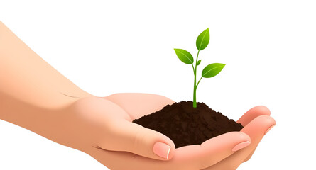 Hand holding a plant, Eco hand icon, Plant in hand, Growth in hand, Sustainability symbol, Nature care, Green hand illustration, Hand with sprout, Earth day concept, Environmental care, Seedling in ha