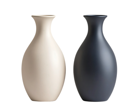  Moderne Vasen im minimalistischen Stillleben mit Schatteneffekt