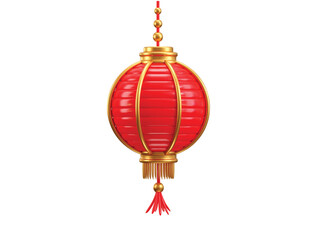 Chinese lantern icon 3d render concept of lampion Chinese New Year elements icon vector illustration