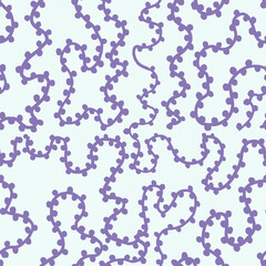 Seamless Abstract Pattern with Curvy Lines and Dotted Elements