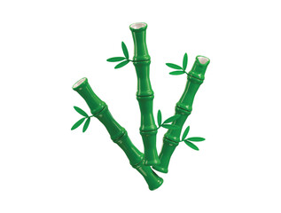 Bamboo tree icon 3d render concept of tropical forest natural trees for green environment and panda food vector illustration