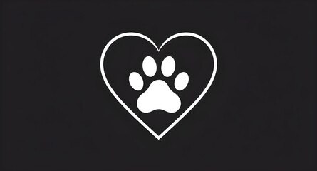 Paw print heart, Heart with paw, Pet love symbol, Animal paw in heart, Dog paw heart, Cat paw heart, Pet care icon, Love for pets, Paw heart logo, Heart-shaped paw print, Pet rescue heart, Animal love