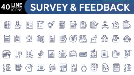 Survey And Feedback icon set.