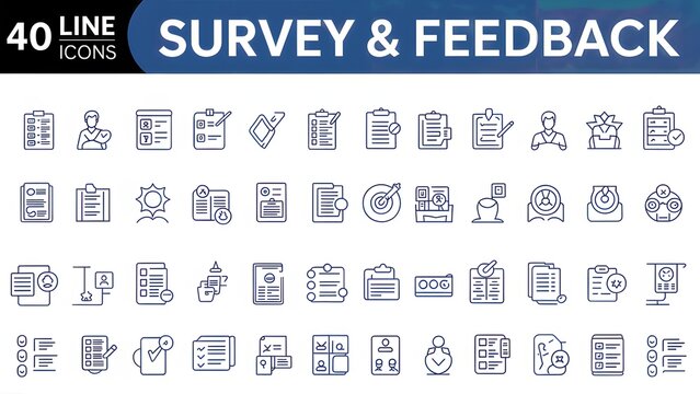 Survey And Feedback icon set.