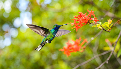 Fototapeta premium Hummingbird Bird flying in nature