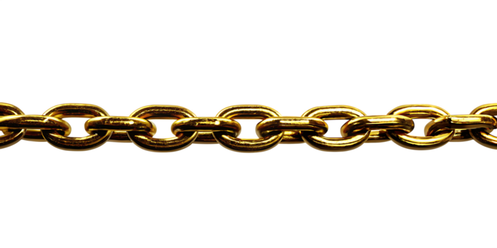 Gold chain links isolated on white background png ai generated isolated on a white background