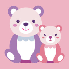 cute bears on a pink background