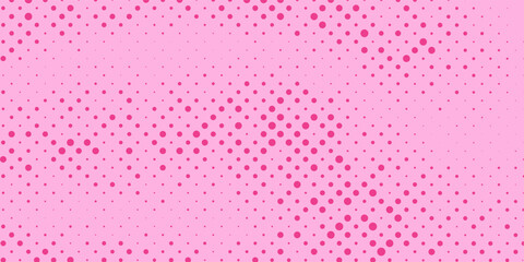 Pink Halftone Retro Comic Background. Rose pixelated dotted texture overlay. Cartoon pop art faded gradient pattern. Vector backdrop for poster, banner, advertisement