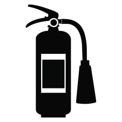 a black silhouette icon of a fire extinguisher, perfect for safety, emergency, and fire prevention themes