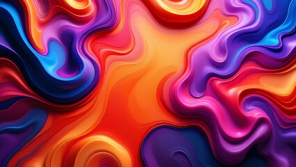 Swirling fluid abstract forms colorful organic