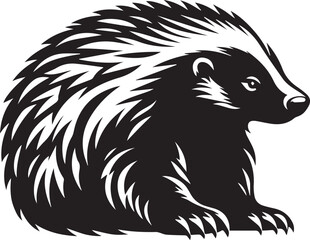 Honey Badger Vector in black and white 