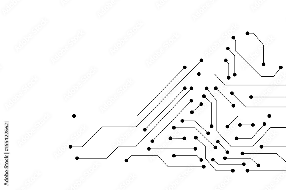 Poster abstract circuit board design with detailed lines and geometric patterns