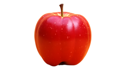 Red Apple PNG with Transparent Background, Fresh Fruit Illustration
