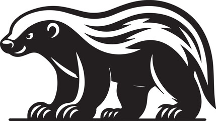 Honey Badger Vector in black and white 