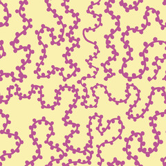 Seamless Abstract Pattern with Curvy Lines and Dotted Elements