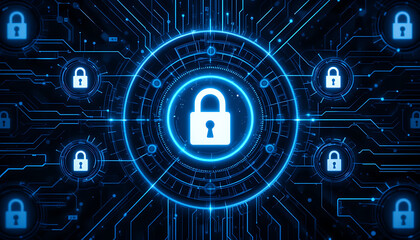 "Digital Cloud Data Security Implementation Using Padlock Icons for Protected Access and Information Integrity"

