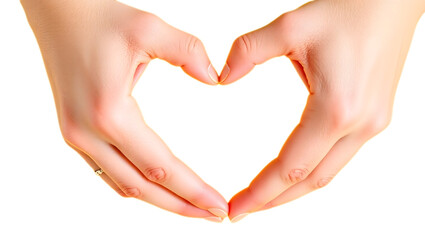 Obraz premium Hand Forming Heart PNG with Transparent Background, Love and Care Gesture 