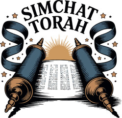 Simchat Torah T-shirt design, Shalom Sea Hand Lettering Illustration for Flyer, T-Shirt Design, Mug Design, Packaging