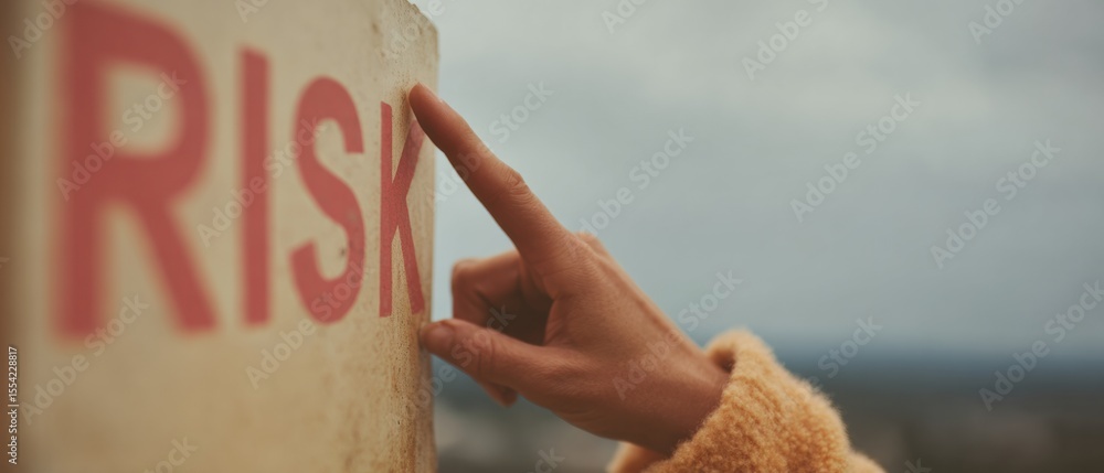 Aufkleber Modern Risk Mitigation Concept with Businessperson Analyzing Digital Risk Management Interface for Strategic Control and Proactive Decision-Making