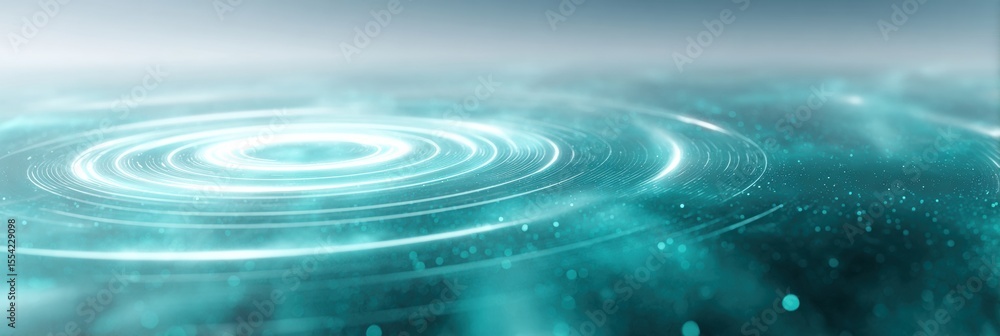 Poster Futuristic Radar Screen with Concentric Circles and Digital Interface Elements for Advanced Tracking and Tech Innovation Marketing Displays