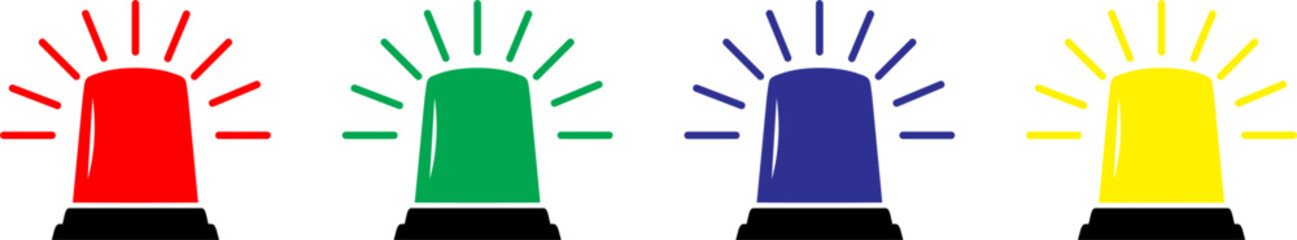 Alarm siren icon. Flashlight, warning alarm light and siren light. Vector illustration.