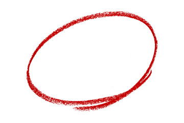 Fototapeta premium Red pencil highlight circle mark isolated on transparent background