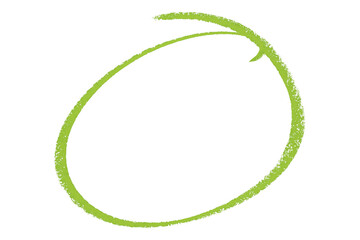 Green pencil highlight circle mark isolated on transparent background