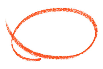 Red pencil highlight circle mark isolated on transparent background