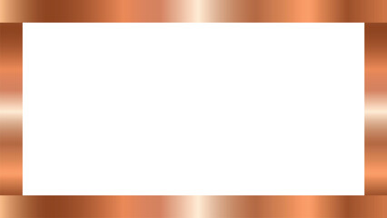 Bronze metal frame border with abstract gradient isolated on transparent background. Vector illustration