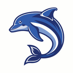 Fototapeta premium A vibrant vector illustration of a playful dolphin, an aquatic mammal, isolated on a clean white background