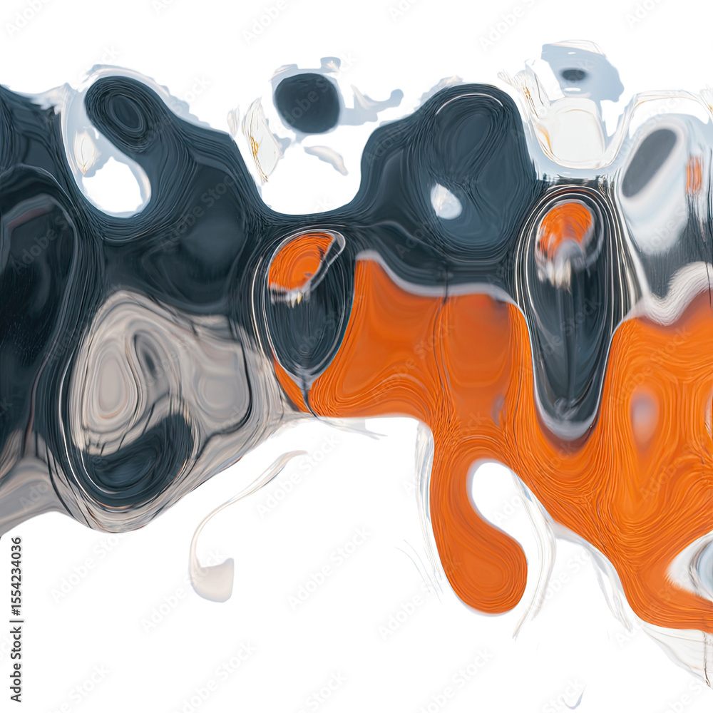 Poster abstract colorful swirls with soft textures in vibrant orange and gray tones for artistic background