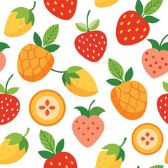 fruit pattern flat minimal vector clean solid.