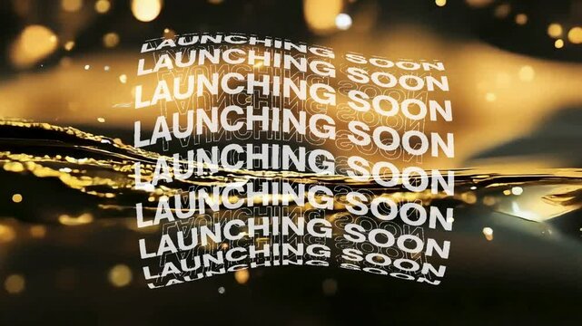 Coming Soon Announcement: Golden Abstract Background