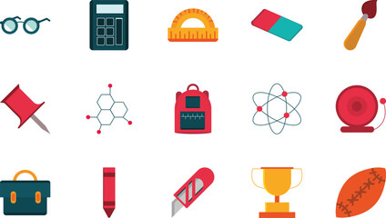 Back to School A vibrant collection of educational icons, perfect for websites, presentations, and applications.  Download this free icon set for your next project!