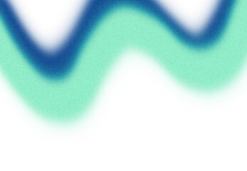 Green blue color noisy gradients wave shaped cutout on transparent background, abstract multicolored grainy gradients backdrop cutout, grunge bright texture.