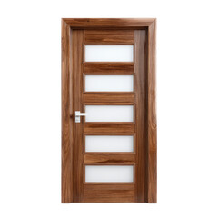 Modern wooden door with glass panels, contemporary design, stylish entrance for homes and offices, furniture, interior aesthetics, craftsmanship
