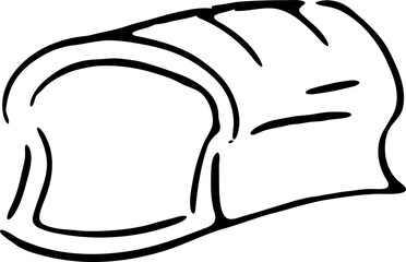 Bread Roll Line Icon | Hand Drawn Bakery Outline