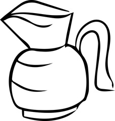 Pour Over Coffee Line Icon | Hand Drawn Drip Coffee Outline
