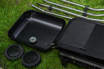 Assembling a new grill on the plot, installing an electric grill, hotplate, thermostat, power...