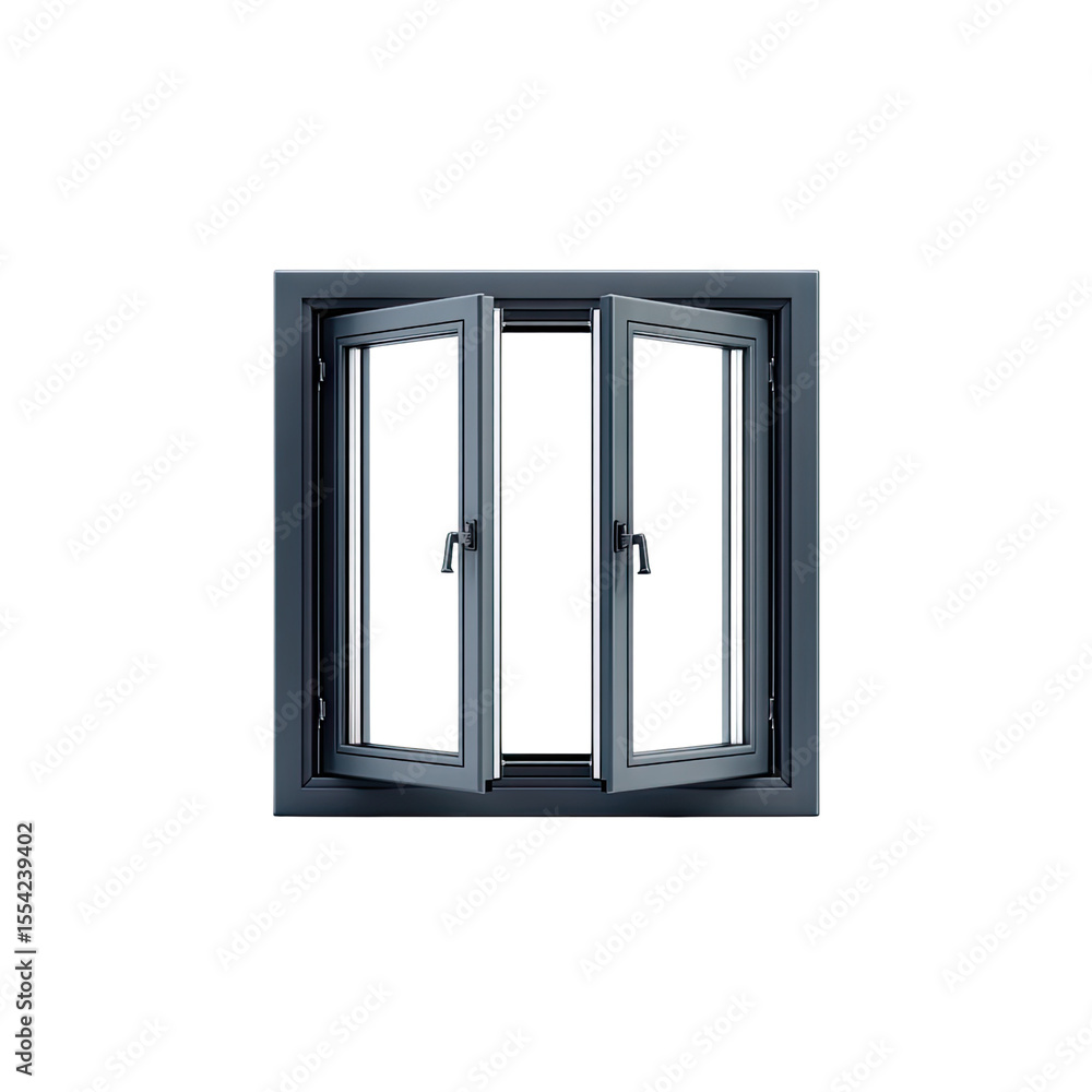 Aufkleber modern open window design with a sleek frame, allowing natural light into indoor spaces and enhancin