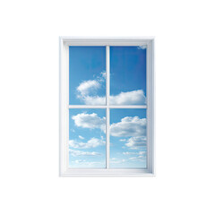 Bright and Airy Window View with Cloudy Sky and White Frame Inviting Natural Light into a Cozy Room