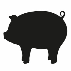  Black Silhouette of Pig  High Definition