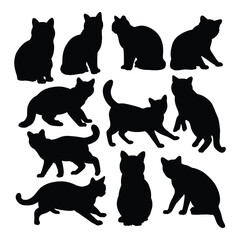 Cat silhouette vector illustration, for logo design, art decoration, art projects and graphic design