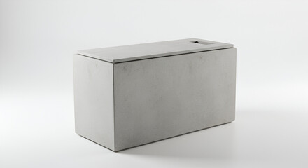 Concrete Box Isolated on White Background. American food