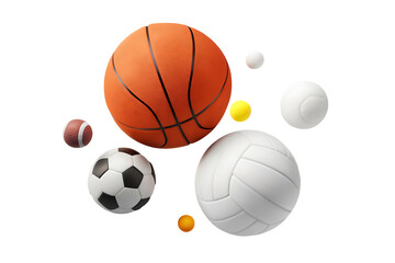 set of basketball balls